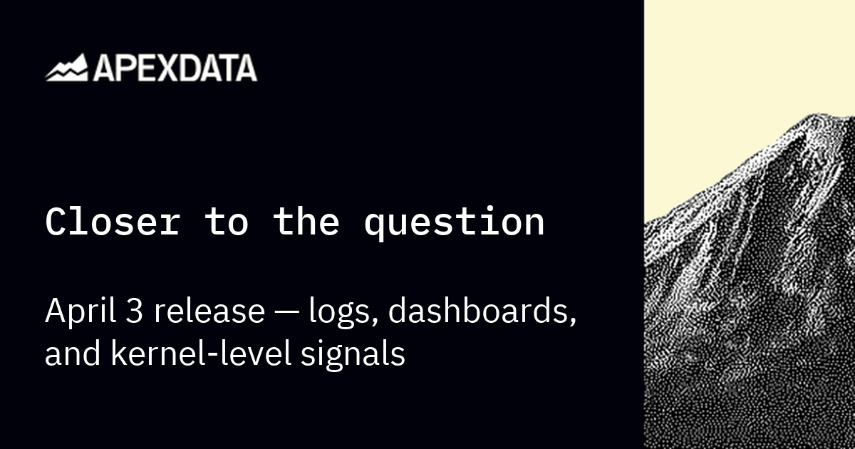 Closer to the question — April 3 release: logs, dashboards, and kernel-level signals