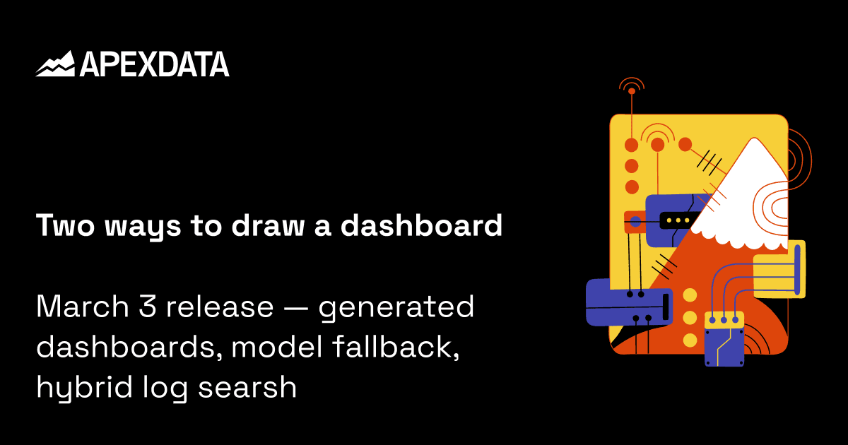 Two ways to draw a dashboard — March 3 release: generated dashboards, model fallback, hybrid log search