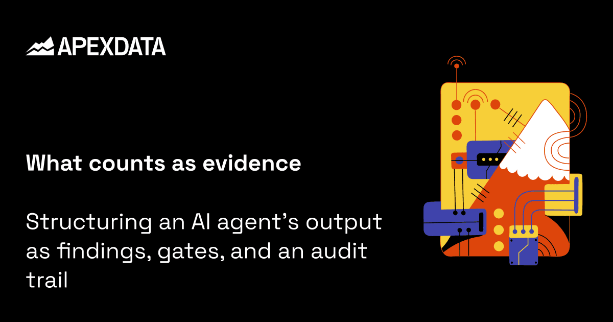 What counts as evidence — Structuring an AI agent's output as findings, gates, and an audit trail